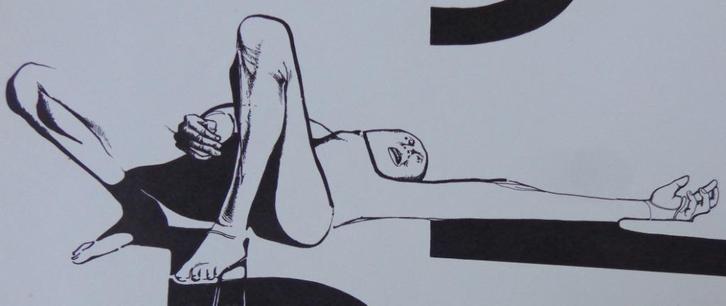 OCTAVE LANDUYT / FIGURATIE / ZW-W LITHO / 19x43cm / SIG, Antiek en Kunst, Kunst | Litho's en Zeefdrukken, Ophalen of Verzenden