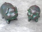 statue de cochon ( 2 ) en bronze patinée vert ..., Animal, Autres matériaux, Enlèvement ou Envoi, Neuf