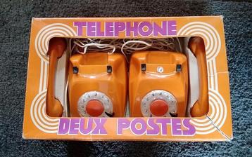 Paire de téléphones vintage, jouet enfants
