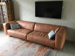 Cognac zitbank in leder 3,5 zit, Landelijk modern, 250 tot 300 cm, Rechte bank, Leer