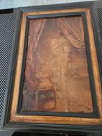 Antiek schilderij op hout, Ophalen of Verzenden