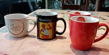 sacs gobelets publicitaires 2 x Graindor 2 x Canderel, Enlèvement ou Envoi, Comme neuf, Autres matériaux, Tasse et/ou soucoupe
