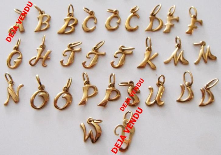 Pendentif lettre/initiale stylisée découpée, en or 18K, NEUF, Bijoux, Sacs & Beauté, Pendentifs, Neuf, Or, Or, Autres représentations