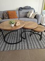 set van 3 salontafeltjes te koop, Ophalen, 50 tot 100 cm, 50 tot 75 cm, Rond