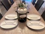 Mooi Fondue Set met brander + borden perfect onderhouden!!!, Elektronische apparatuur, Fonduesets, Ophalen
