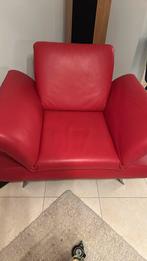 Fauteuil en cuir rouge Koinor, Huis en Inrichting, Zo goed als nieuw, Minder dan 75 cm, Leer, 50 tot 75 cm