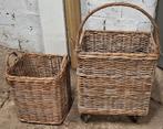 2 rotan manden, Huis en Inrichting, Mand, Ophalen of Verzenden, Zo goed als nieuw, Riet