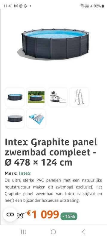 rond intex graphite panel zwembad  beschikbaar voor biedingen