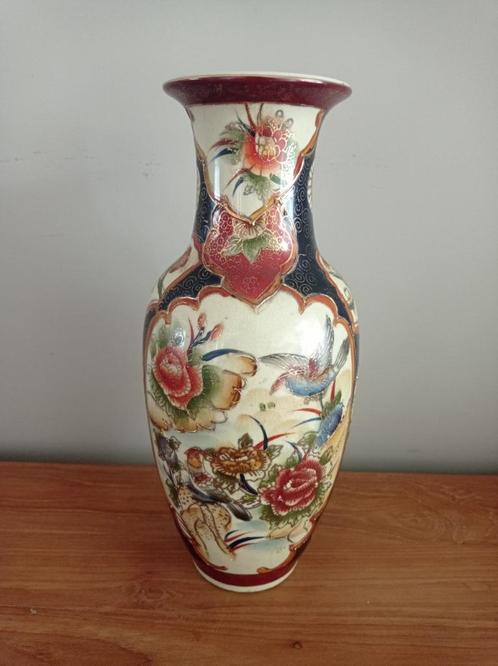 Japanse Satsume vaas met vogels en bloemen, Antiek en Kunst, Antiek | Vazen, Ophalen of Verzenden