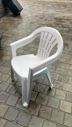 Tuinstoelen, wit kunststof, stapelbaar, Tuin en Terras, Ophalen, Zo goed als nieuw, Kunststof, Stapelbaar