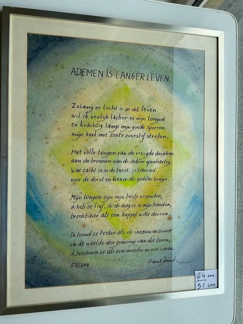 mooi gedicht van Paul Snoek in kader van 64 cm op 51 cm, Boeken, Gedichten en Poëzie, Zo goed als nieuw, Ophalen of Verzenden