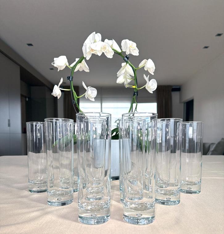 12 x Durobor Disco longdrinkglazen / longdrink glazen, Verzamelen, Glas en Drinkglazen, Zo goed als nieuw, Frisdrankglas, Ophalen of Verzenden