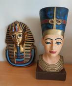 Buste Nefertiti 9kg et Pharaon 2kg, Antiquités & Art, Enlèvement ou Envoi