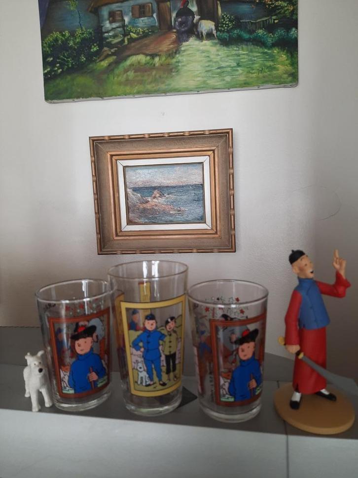 3 NIEUWE Tintin Hergé Moulinsart-glazen, Verzamelen, Glas en Drinkglazen, Nieuw, Waterglas, Ophalen of Verzenden