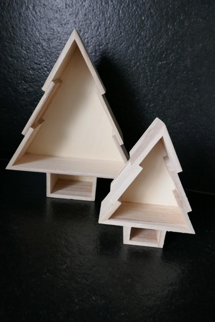 2 stuks houten kerstboom: om te versieren, Diversen, Kerst, Zo goed als nieuw, Ophalen of Verzenden