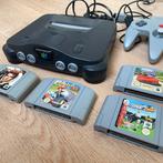 Nitendo 64 met controller + Mario Kart en 3 andere games, Ophalen of Verzenden, Gebruikt, Met 1 controller, Met games