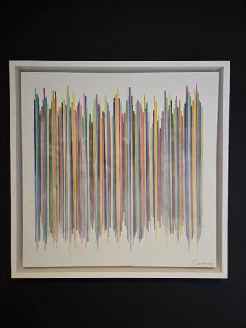 Origineel Werk Sandra Hapers "Side by Side" 55x55x5 beschikbaar voor biedingen