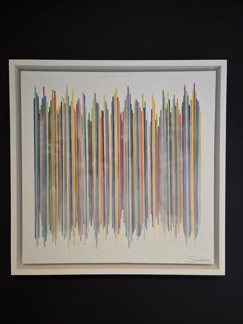 Origineel Werk Sandra Hapers "Side by Side" 55x55x5, Antiek en Kunst, Kunst | Schilderijen | Modern, Ophalen of Verzenden