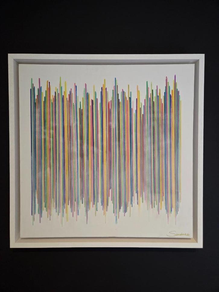 Origineel Werk Sandra Hapers "Side by Side" 55x55x5, Antiek en Kunst, Kunst | Schilderijen | Modern, Ophalen of Verzenden