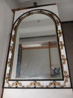 Spiegel smeedijzer, houten lijst  en verguld, Antiek en Kunst, Ophalen