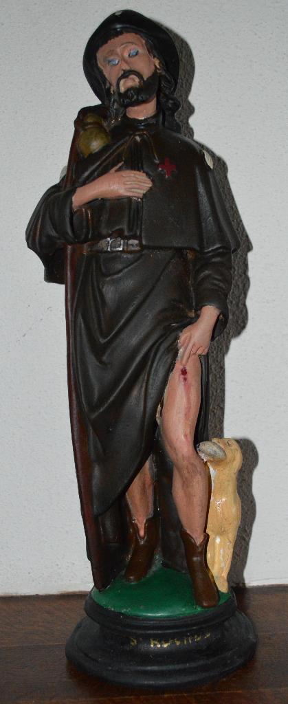 Sint Rochus 44 cm, Antiek en Kunst, Antiek | Religieuze voorwerpen, Ophalen of Verzenden