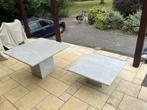 2 wit - marmeren eettafel en salontafel, Huis en Inrichting, Ophalen of Verzenden