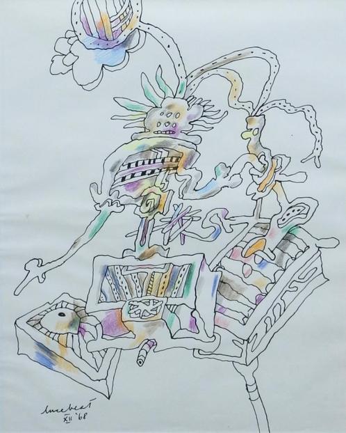 Lucebert - tekening stift en potlood, Antiek en Kunst, Kunst | Schilderijen | Klassiek, Ophalen