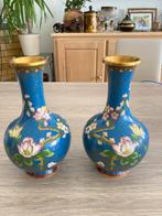 Set 2 prachtige vintage Chinese Cloiasonne flesvazen, Ophalen of Verzenden