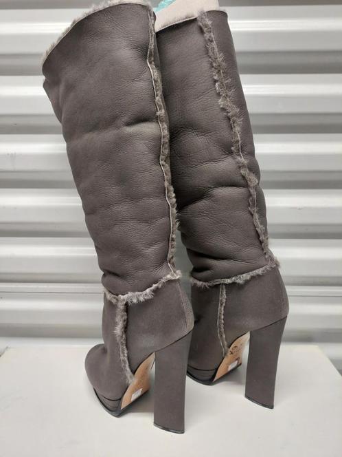 454C* CASADEI sexy bottes grises full cuir (37), Kleding | Dames, Schoenen, Zo goed als nieuw, Hoge laarzen, Grijs, Verzenden