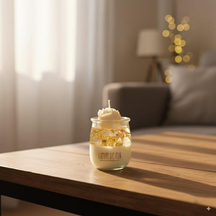 Pot bougie à paillette bio parfumé, Huis en Inrichting, Woonaccessoires | Kandelaars en Kaarsen, Nieuw, Kaars, Minder dan 25 cm