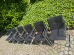 7 Arco Frame stoelen zwart stof, Gebruikt, Stof, Ophalen of Verzenden, Zwart