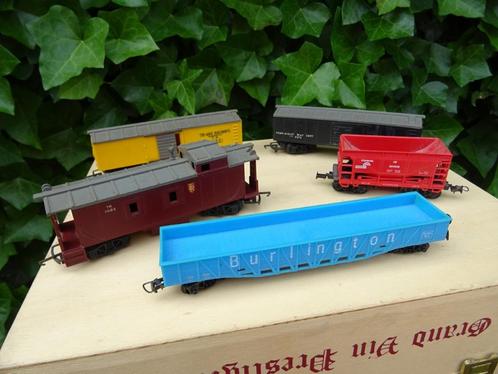Lot Amerikaanse wagons - HO, Hobby en Vrije tijd, Modeltreinen | H0, Gebruikt, Wagon, Gelijkstroom, Ophalen of Verzenden