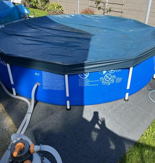 Intex Zwembad 3.6m + filter Flowclear + accessoires, Tuin en Terras, Zwembad-toebehoren, Gebruikt, Afdekzeil, Ophalen
