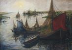 Theo Idserda (1915-1992): Vissersboten (100 x 78 cm), Ophalen