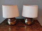 2 lampenkappen met voet, Huis en Inrichting, Bruin, Gebruikt, Ophalen, 25 tot 50 cm