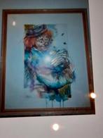 Zeer mooie clownmuzikant onder lijst 56x65cm, Huis en Inrichting, Woonaccessoires | Lijsten, 50 tot 75 cm, Ophalen of Verzenden