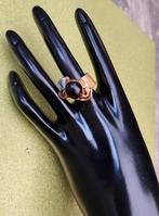 Verfijnde bronzen Art Brut ring met onyx steen, Ophalen of Verzenden, Zo goed als nieuw