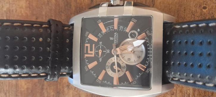 Luxe kwartshorloge Chrono Festina vergulde letters, Handtassen en Accessoires, Horloges | Heren, Gebruikt, Polshorloge, Overige materialen