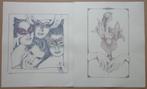 PAUL DE COCKER/ LOT 2 STUKS / SENSUEEL / KLEURLITHO 42x36cm, Antiek en Kunst, Ophalen of Verzenden