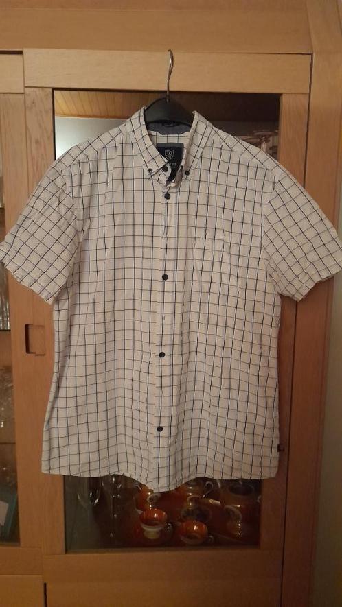 Tim Moore: Wit geruit jongens- / Herenhemd (Medium), Kleding | Heren, Overhemden, Gedragen, Halswijdte 39/40 (M), Wit, Ophalen of Verzenden