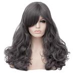 Pruik lang haar met krullen staalgrijs + gratis haarnetje, Handtassen en Accessoires, Uiterlijk | Haarverzorging, Verzenden, Nieuw