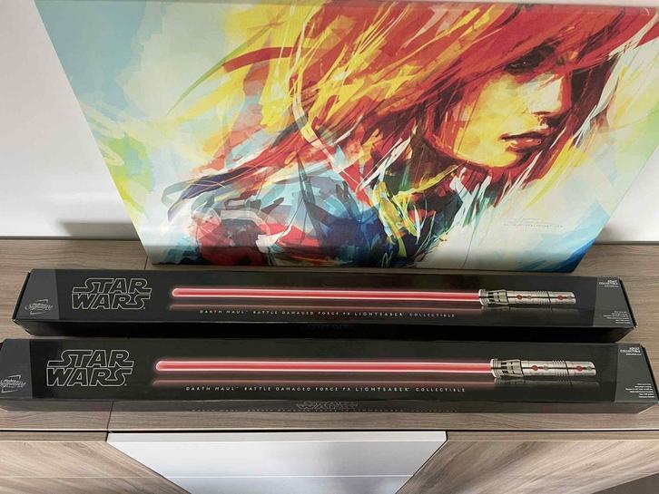 Paire Sabres Laser Darth Maul Force FX Signature Series, Verzamelen, Star Wars, Gebruikt, Replica, Ophalen