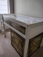 1 persoons kinderbed plus matras, Ophalen, 90 cm, Eenpersoons, Wit