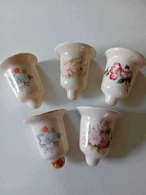 5 Oude porseleinen voederbakjes, Antiek en Kunst, Curiosa en Brocante, Ophalen of Verzenden