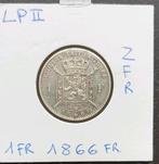 Mooie 1 francs 1866 Franstalig, Zilver, Ophalen of Verzenden, Zilver, Losse munt