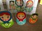 Matryoshka Oekraïens poppen keukenglas, Nieuw, Glas, Overige stijlen, Glas of Glazen