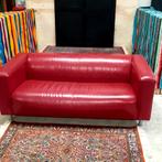 vintage lederen zetel, rood 2.5 zit, Huis en Inrichting, Zetels | Zetels, Gebruikt, Leer, Vintage, Ophalen