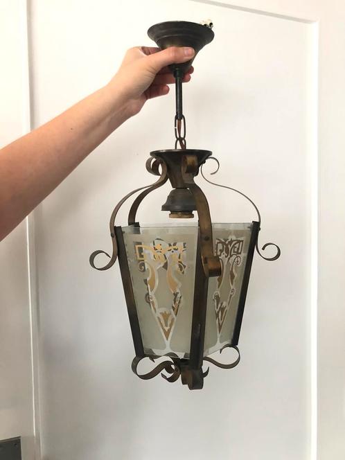 Kroonluchter • messing • koper • armatuur • lamp • vintage, Antiek en Kunst, Antiek | Verlichting, Ophalen