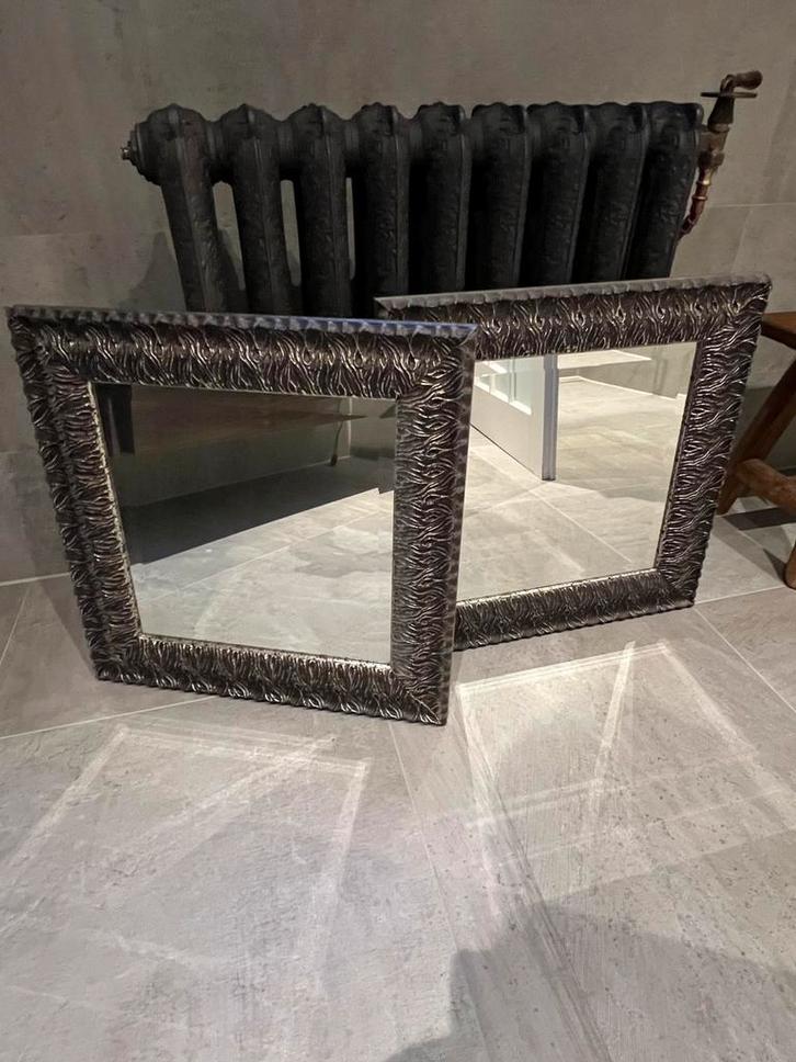 2x mooie houten spiegels, Huis en Inrichting, Woonaccessoires | Spiegels, Nieuw, 50 tot 75 cm, Minder dan 100 cm, Vierkant, Ophalen