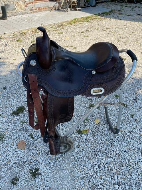Selle Western Pool’s 3010 Q 17 pouces+tapis, Dieren en Toebehoren, Paarden en Pony's | Zadels, Zo goed als nieuw, Western, Ophalen